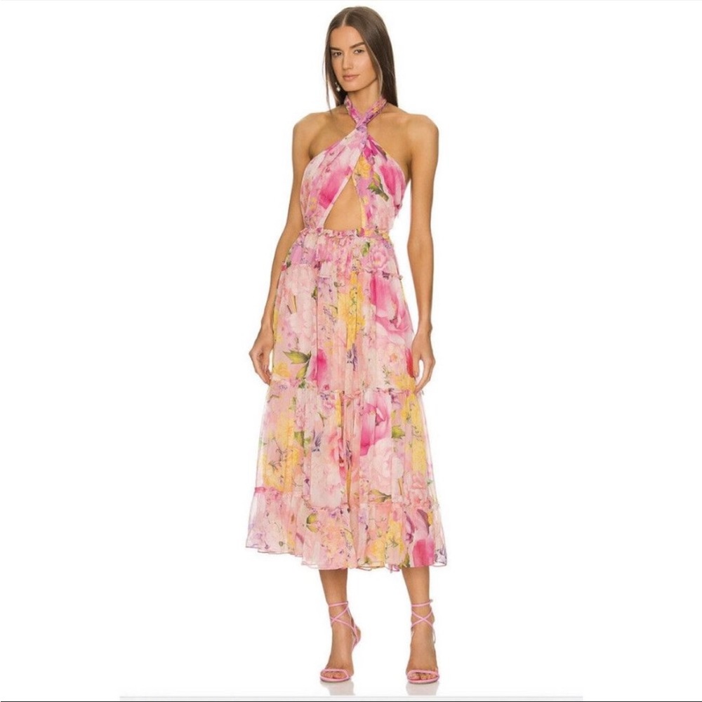 Rococo Sand - Leona Midi Dress / pink and peach
